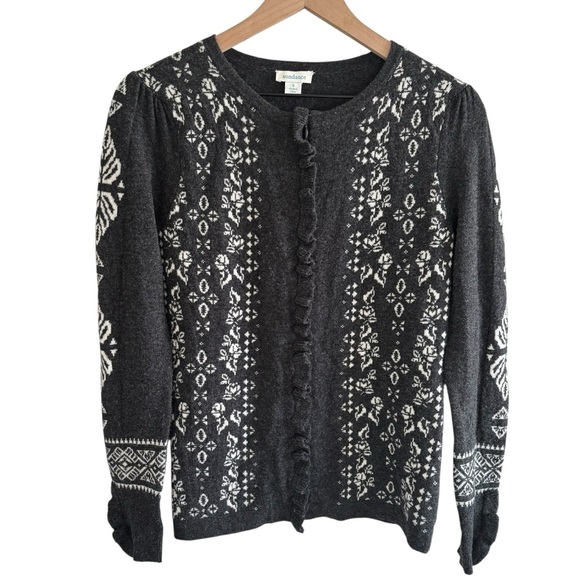 Sundance Anya Nordic Fair Isle Wool Blend Sweater Cardigan Full Zip Size Small - Picture 1 of 16